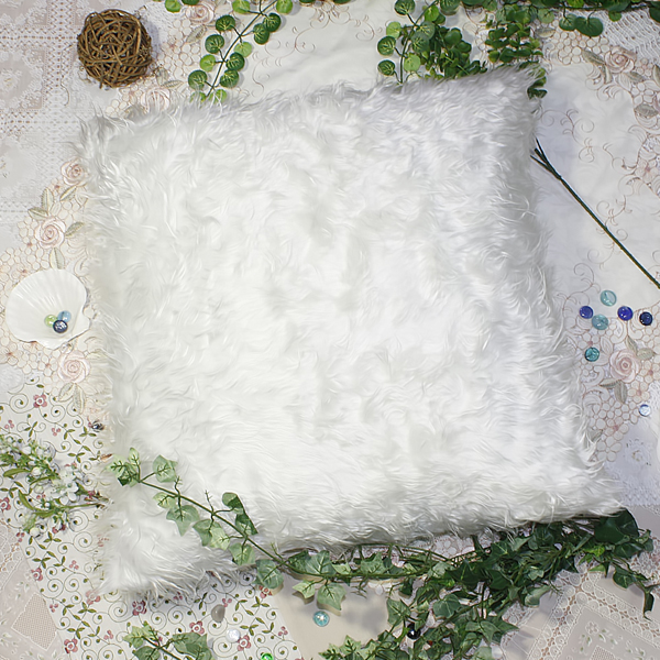 [plush White] Decorative Pillow Cushion / Floor Cushion (23.6 By 23.6 Inches)