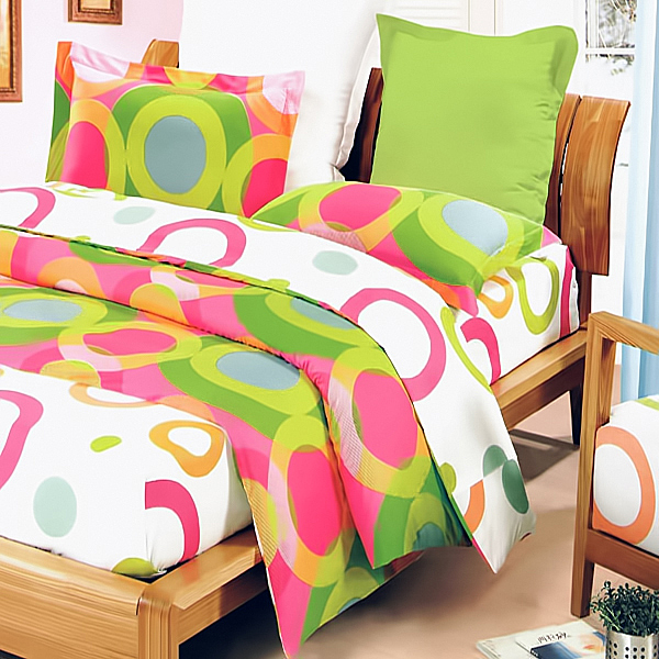 [Rhythm of Colors] 100% Cotton 5PC Comforter Set (Full Size)