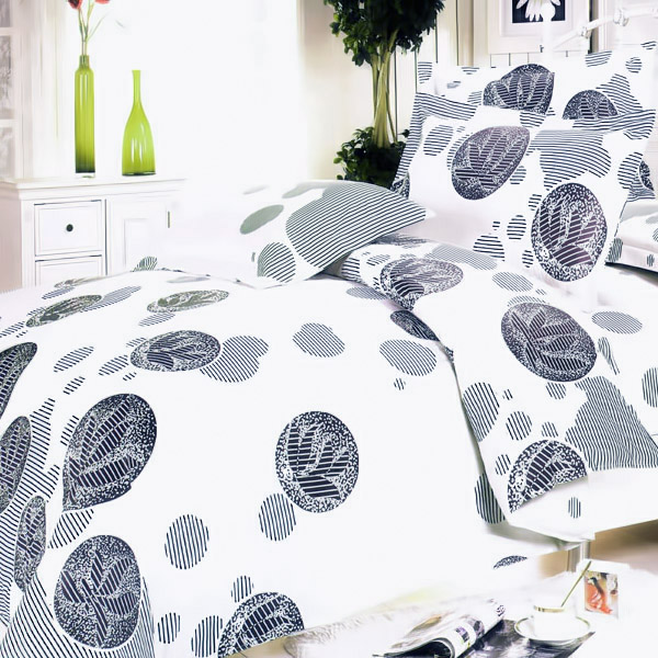 [White Gray Marbles] 100 Cotton 5PC Comforter Set (Queen Size) [Pale