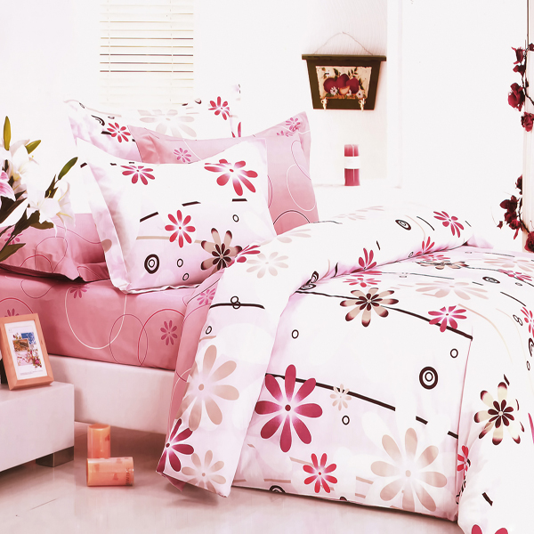[cherry Blossom] 100% Cotton 4pc Duvet Cover Set (king Size)