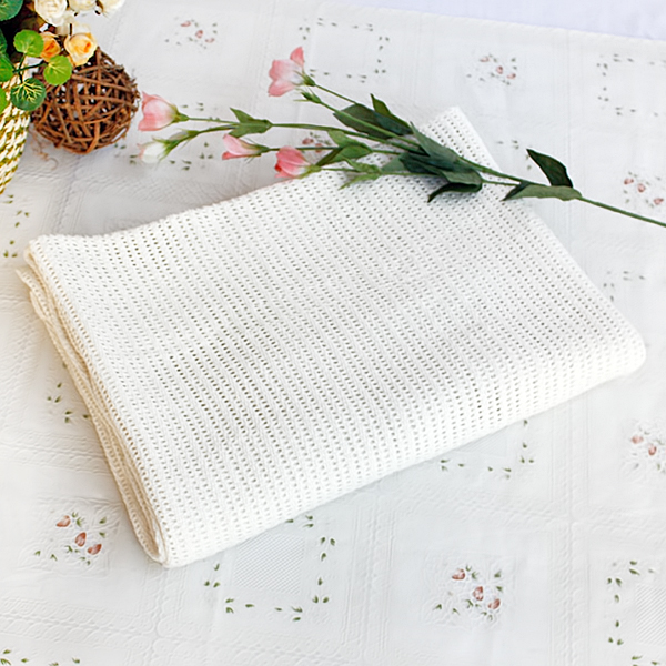 [ivory] 100% Cotton Thermal Cellular Throw Blanket (51.2 By 70.9 Inches)