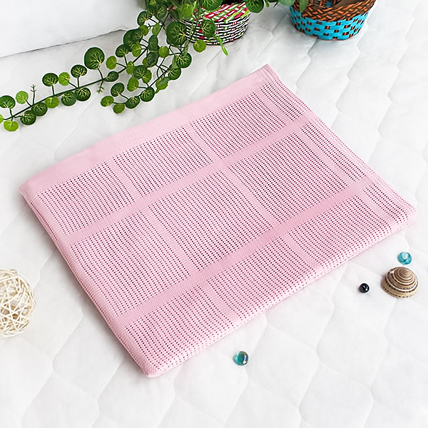 [light Pink] 100% Cotton Thermal Cellular Throw Blanket (59.1 By 78.7 Inches)