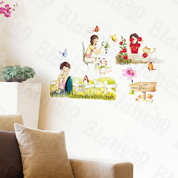 Leisure Time-2 - Medium Wall Decals Stickers Appliques Home Decor