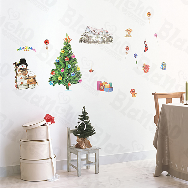 Christmas-1 - Medium Wall Decals Stickers Appliques Home Decor