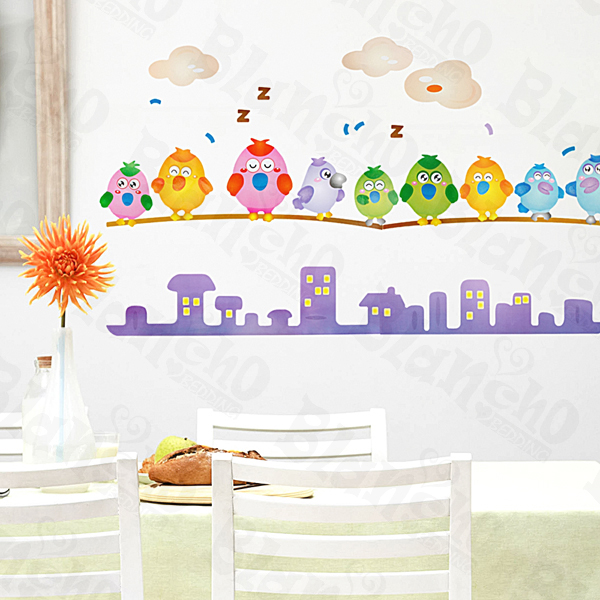 Gu Gu Birds - Medium Wall Decals Stickers Appliques Home Decor