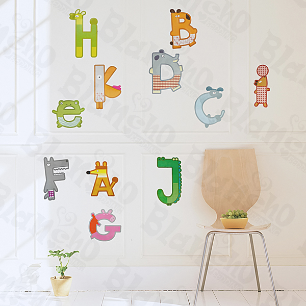 Animal Letters - Large Wall Decals Stickers Appliques Home Decor