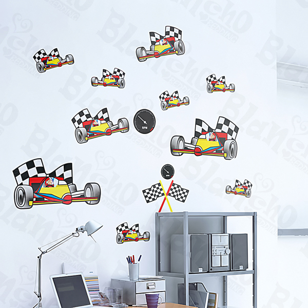 Racing Cars - Large Wall Decals Stickers Appliques Home Decor