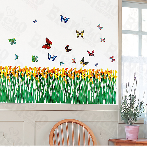 Flying Butterflies-2 - Medium Wall Decals Stickers Appliques Home Decor